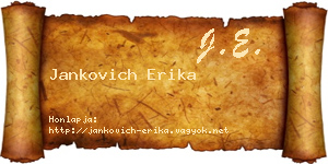 Jankovich Erika névjegykártya