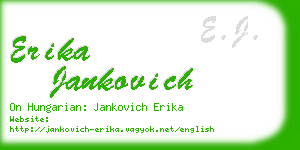 erika jankovich business card